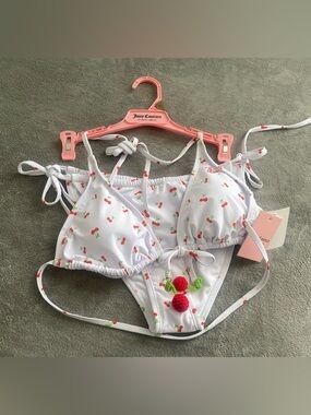 Juicy Couture Cherry Print Bikini Set NWT Size XL